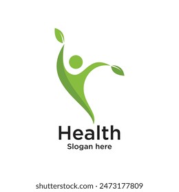 Health Logo Design Simple Concept Premium Vektorgrafik