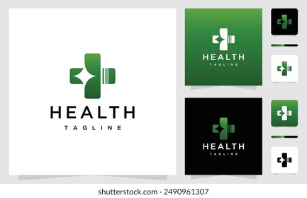 Health logo design template, medical logo in modern style vector	