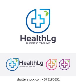 Health logo design. Treatment, Health care, Clinic and Hospital logo concept. Vector logo template