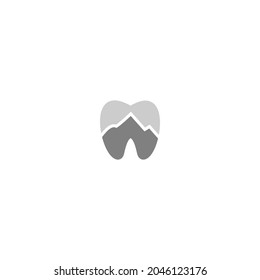 Health Logo design vector template Dental clinic with mountain sign logo design.