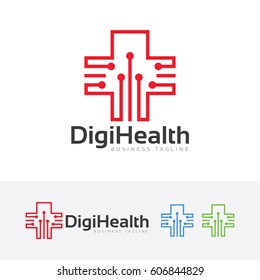 Health logo design. Website, Online Consultation, Health care and Hospital logo concept. Vector logo template