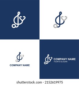 Health logo designs concept, Doctor logo designs with music symbol