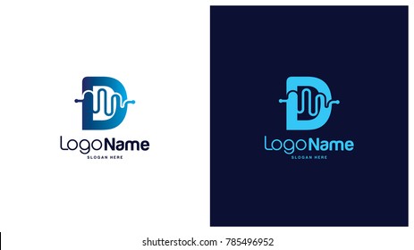 Health logo designs concept, Initial D logo  vector