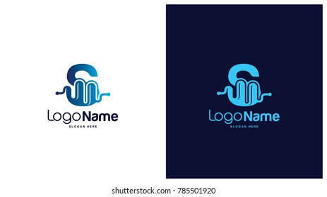 Health logo designs concept, Initial S logo  vector
