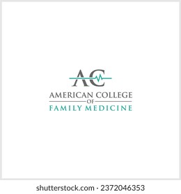health logo , heartbeat , letter ac
