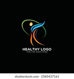 Health logo with human icon