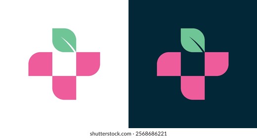 Health logo icons and leaves. Logo, icon, creative, vector logo, illustration.