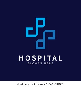 Das Gesundheitslogo mit dem Anfangsbuchstaben PP, PP, P Logo Design Konzept. Designs für das Logo für das Gesundheitswesen.