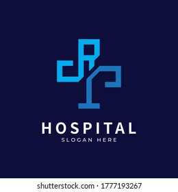 Health logo with initial letter RT, TR, R T logo designs concept. Medical health-care logo designs template.