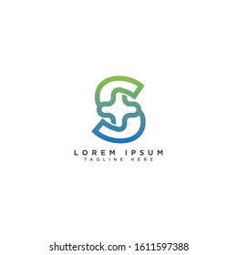  Health logo with initial letter S logo designs concept, Health logo designs template, letter s with Health logo 