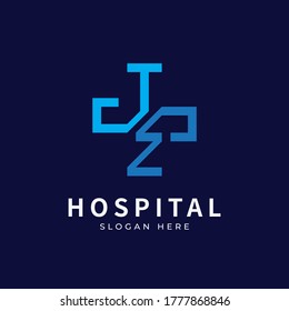 Health logo with initial letter TZ, ZT, T Z logo designs concept. Medical health-care logo designs template.