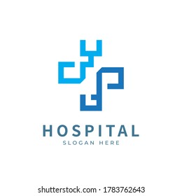 Health logo with initial letter YF, FY, logo designs concept. Hospital modern logo. Vector illustration