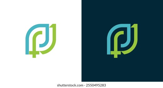 Health logo, health letter p and d logo