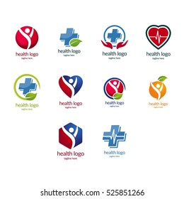 Health logo, Medical logo design template
