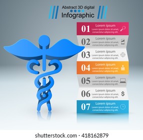 Health logo. Medical infographic design template and marketing icons.