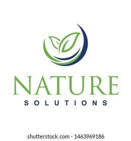 health logo and nature solution logo vector inspiration