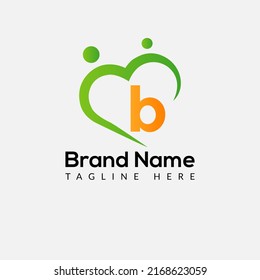 Health Logo On Letter B Sign Stock Vector (Royalty Free) 2168623059 ...