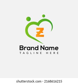 Health Logo on Letter Z Sign. Health Icon with Logotype Concept