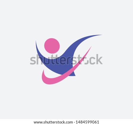 Health logo template. Active human character logo design. sucsess icon