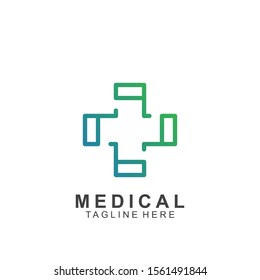 Health logo template design.Medical Cross logo. Medical health-care icon. 