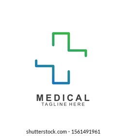 Health logo template design.Medical Cross logo. Medical health-care icon. 