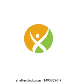 Health Logo Template. Human Character Logo Sign