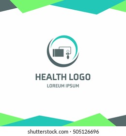 Health Logo. Tonometer Healthcare logo. Medical Vector logo illustration