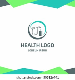 Health Logo. Tonometer Healthcare logo. Medical Vector logo illustration