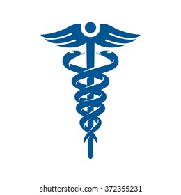 health logo vector. caduceus. rod of asclepius.