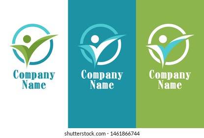health logo vector template. PEOPLE health logotype. color vector design template.