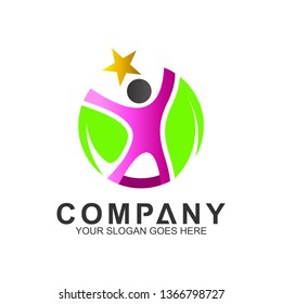 health logo,people with leaf vector logo,medical care icon,herbal nutrition,family clinic