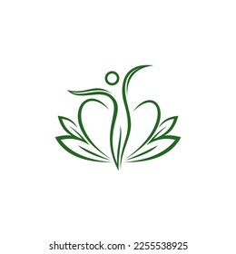 health Lotus flower logo vector design