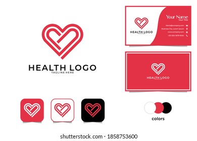 health love logo design and business card