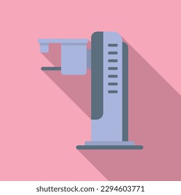 Health mammography machine icon flat vector. Breast cancer. Female patient