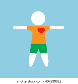 Health man in flat style