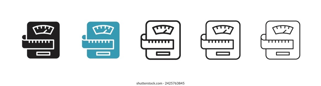 Health Management Vector Icon Set. Wellness Scale Vector Symbol for UI Design.