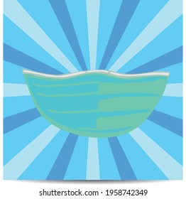 health mask with cute cartoon style suitable for health infographics