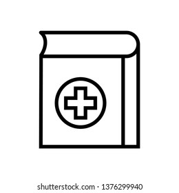 Health and Medical book icon- vector medical book icon for health, clinic, medical, hospital service.