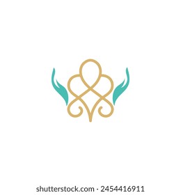 Diseño de logotipo de Vector mínimo de lujo de la flor de la boutique médica de la salud