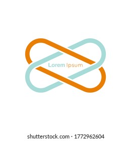 Health medical icon. Abstract vector logo design template. Entwined shape.