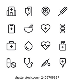 Health and medical icon set