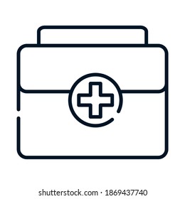 health medical kit first aid equipment vector illustration line icon