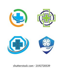 Health medical logo template vector illustration design