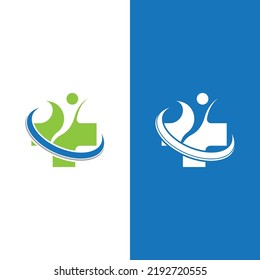 Health medical logo template vector illustration design