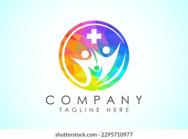 Health medical Logo template vector illustration design. Low poly medical Icon