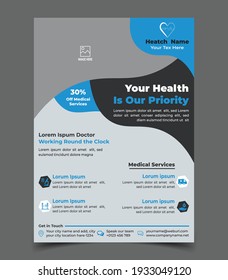 Health or Medical Service Flyer Vector Template, Can USE Your Photo, Hospital or Clinic Service Advertising Vector Template, EPS File