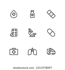 health and medical set of icons for web