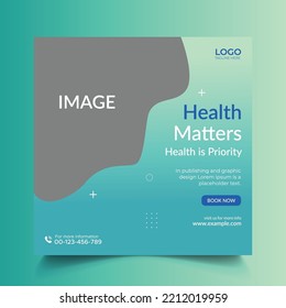 Health Medical social media post design template