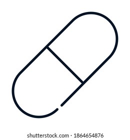 health medicine capsule vector illustration line icon