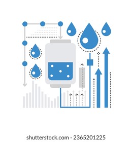 Health medicine droppers. Pipette dropper, eyes and ears drops vector illustration